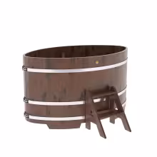 Купель овальная BentWood из дуба овальная, морёный рустик 1080х1750х1400 мм