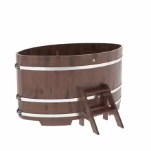 Купель овальная BentWood из дуба овальная, морёный рустик 1120х1830х1100 мм