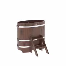 Купель овальная BentWood из дуба овальная, морёный рустик 590х1060х1100 мм