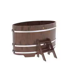Купель овальная BentWood из дуба овальная, морёный рустик 920х1660х1100 мм
