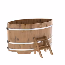 Купель овальная BentWood из дуба овальная, натуральный рустик 1120х1830х1000 мм