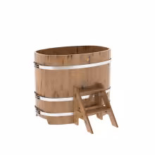Купель овальная BentWood из дуба овальная, натуральный рустик 760х1160х1200 мм