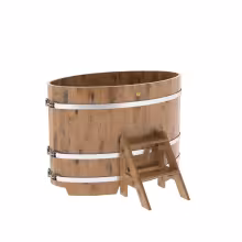 Купель овальная BentWood из дуба овальная, натуральный рустик 800х1420х1400 мм