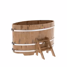 Купель овальная BentWood из дуба овальная, натуральный рустик 920х1660х1400 мм