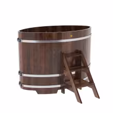 Купель овальная BentWood из лиственницы овальная, морёная премиум 1020х1680х1200 мм