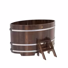 Купель овальная BentWood из лиственницы овальная, морёная премиум 1080х1750х1000 мм
