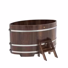 Купель овальная BentWood из лиственницы овальная, морёная премиум 1120х1830х1000 мм