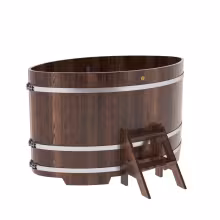 Купель овальная BentWood из лиственницы овальная, морёная премиум 1120х1830х1100 мм