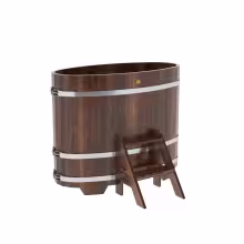 Купель овальная BentWood из лиственницы овальная, морёная премиум 690х1310х1100 мм