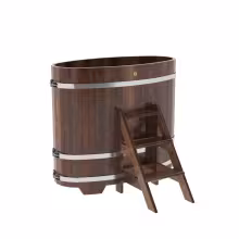 Купель овальная BentWood из лиственницы овальная, морёная премиум 690х1310х1200 мм