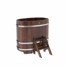 Купель овальная BentWood из лиственницы овальная, морёная премиум 760х1160х1100 мм