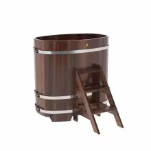 Купель овальная BentWood из лиственницы овальная, морёная премиум 760х1160х1200 мм