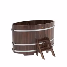 Купель овальная BentWood из лиственницы овальная, морёная премиум 920х1660х1000 мм