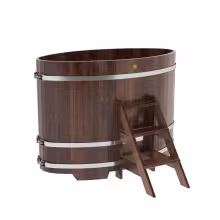 Купель овальная BentWood из лиственницы овальная, морёная премиум 920х1660х1200 мм