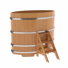 Купель овальная BentWood из лиственницы овальная, натуральная премиум 1020х1680х1400 мм