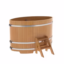 Купель овальная BentWood из лиственницы овальная, натуральная премиум 1080х1750х1100 мм