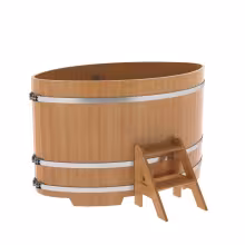 Купель овальная BentWood из лиственницы овальная, натуральная премиум 1120х1830х1100 мм