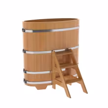 Купель овальная BentWood из лиственницы овальная, натуральная премиум 690х1310х1400 мм