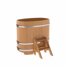Купель овальная BentWood из лиственницы овальная, натуральная премиум 760х1160х1100 мм