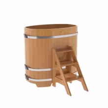 Купель овальная BentWood из лиственницы овальная, натуральная премиум 760х1160х1200 мм