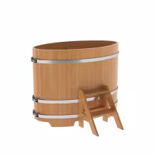 Купель овальная BentWood из лиственницы овальная, натуральная премиум 800х1420х1100 мм