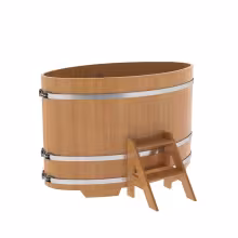 Купель овальная BentWood из лиственницы овальная, натуральная премиум 920х1660х1100 мм