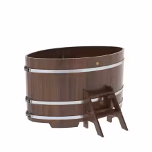 Купель овальная BentWood из дуба овальная, морёный 1020х1680х1000 мм