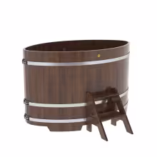 Купель овальная BentWood из дуба овальная, морёный 1080х1750х1100 мм