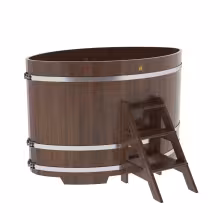 Купель овальная BentWood из дуба овальная, морёный 1120х1830х1200 мм