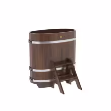 Купель овальная BentWood из дуба овальная, морёный 590х1060х1100 мм