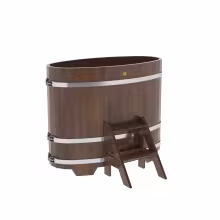 Купель овальная BentWood из дуба овальная, морёный 690х1310х1100 мм