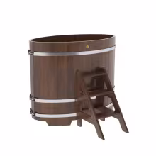 Купель овальная BentWood из дуба овальная, морёный 800х1420х1200 мм
