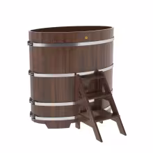 Купель овальная BentWood из дуба овальная, морёный 800х1420х1400 мм