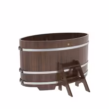 Купель овальная BentWood из дуба овальная, морёный 920х1660х1000 мм