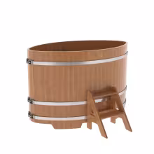 Купель овальная BentWood из дуба овальная, натуральный 1020х1680х1100 мм