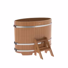 Купель овальная BentWood из дуба овальная, натуральный 800х1420х1100 мм