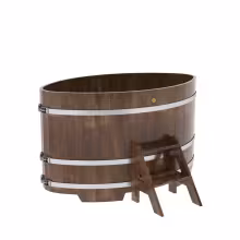 Купель овальная BentWood из сращенных ламелей лиственницы овальная, морёная 1020х1680х1000 мм
