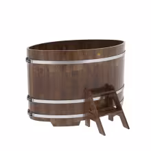 Купель овальная BentWood из сращенных ламелей лиственницы овальная, морёная 1020х1680х1100 мм