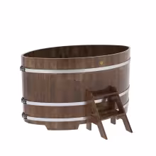 Купель овальная BentWood из сращенных ламелей лиственницы овальная, морёная 1150х1830х1000 мм