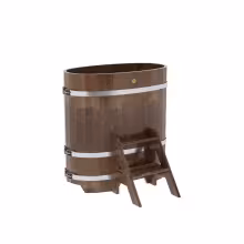 Купель овальная BentWood из сращенных ламелей лиственницы овальная, морёная 590х1060х1100 мм