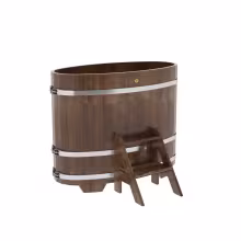 Купель овальная BentWood из сращенных ламелей лиственницы овальная, морёная 690х1310х1100 мм