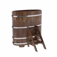 Купель овальная BentWood из сращенных ламелей лиственницы овальная, морёная 690х1310х1400 мм