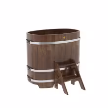 Купель овальная BentWood из сращенных ламелей лиственницы овальная, морёная 760х1160х1100 мм