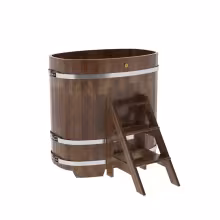 Купель овальная BentWood из сращенных ламелей лиственницы овальная, морёная 760х1160х1200 мм