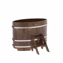 Купель овальная BentWood из сращенных ламелей лиственницы овальная, морёная 800х1420х1000 мм