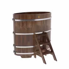 Купель овальная BentWood из сращенных ламелей лиственницы овальная, морёная 800х1420х1400 мм