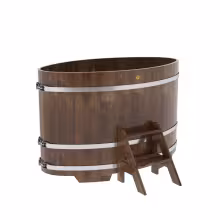 Купель овальная BentWood из сращенных ламелей лиственницы овальная, морёная 920х1660х1100 мм