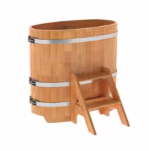 Купель овальная BentWood из сращенных ламелей лиственницы овальная, натуральная 1080х1750х1100 мм