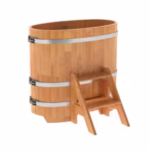 Купель овальная BentWood из сращенных ламелей лиственницы овальная, натуральная 1150х1830х1100 мм