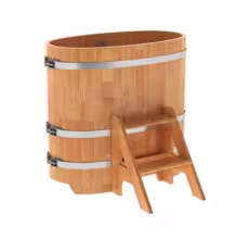 Купель овальная BentWood из сращенных ламелей лиственницы овальная, натуральная 920х1660х1100 мм